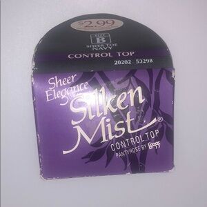 L’eggs Silken Mist Control Top Pantyhose: Navy, Size B